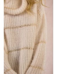 Striped knitted sweater, sequin insert