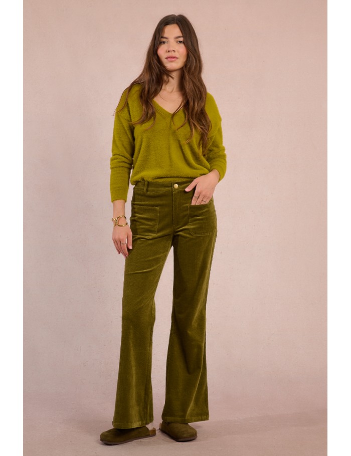 Flared corduroy trousers