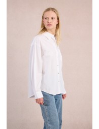 Chemise droite à trèfle brodé