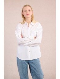 Chemise droite à trèfle brodé