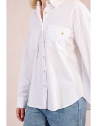 Chemise droite à trèfle brodé