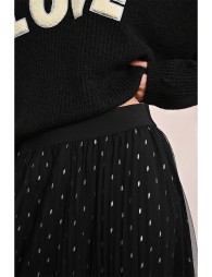 Long pleated tulle skirt