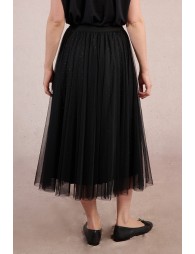 Long pleated tulle skirt
