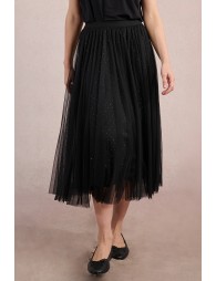 Long pleated tulle skirt