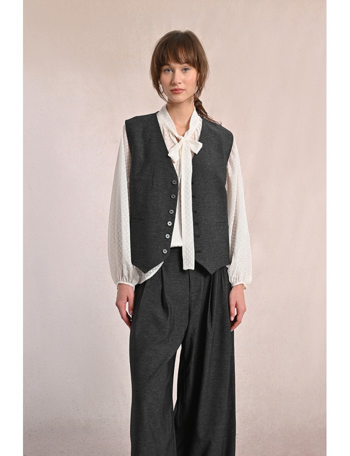 Straight blazer, sleeveless