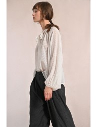 Pantalon taille haute, jambe large