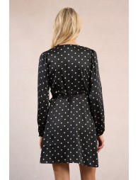 Robe courte, portefeuille à pois