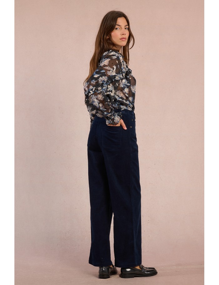 Corduroy wide-leg trousers