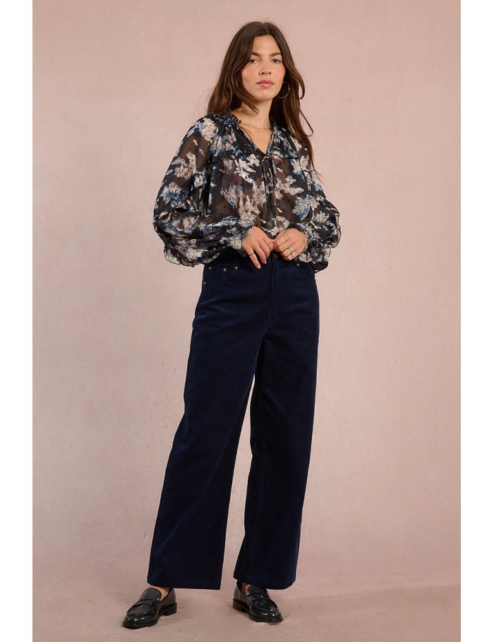 Corduroy wide-leg trousers