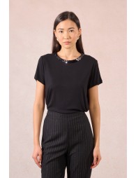 T-shirt, encolure en sequins