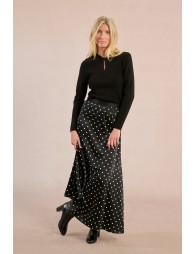 Longue jupe à pois