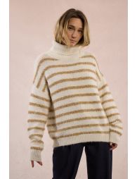 Pull texturé à rayures irisée
