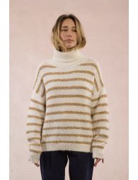 Pull texturé à rayures irisée