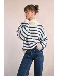 Pull texturé à rayures irisée