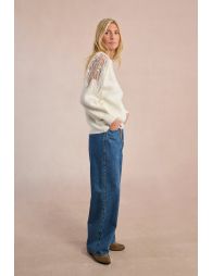Pull en maille, épaules ajourées