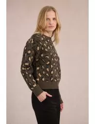 Knitted sweater, leopard print