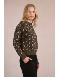 Pull en maille, imprimé léopard