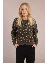 Pull en maille, imprimé léopard
