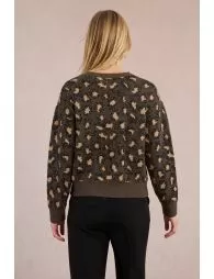 Knitted sweater, leopard print