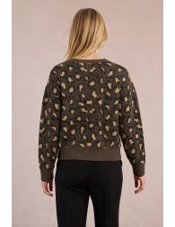 Pull en maille, imprimé léopard