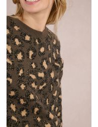 Pull en maille, imprimé léopard