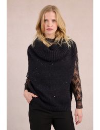 Pull sans manches, parsemé de sequins