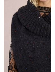 Pull sans manches, parsemé de sequins