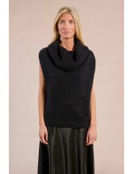 Pull sans manches, parsemé de sequins