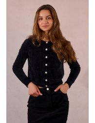 Fitted cardigan, fancy buttons