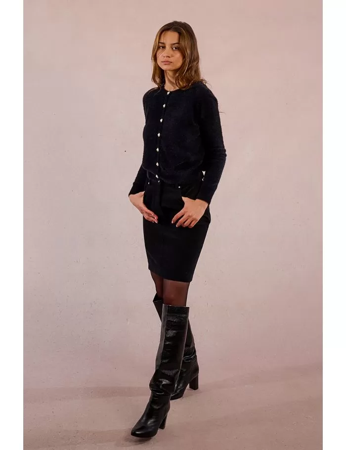 Cardigan ajusté, boutons fantaisies