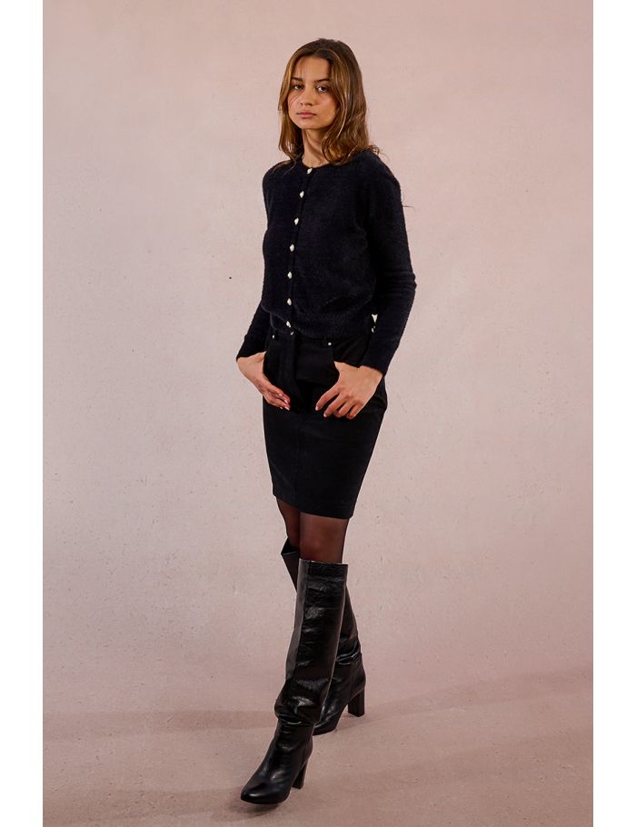 Fitted cardigan, fancy buttons