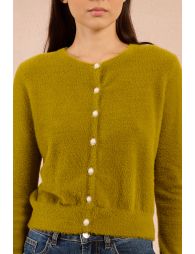 Cardigan ajusté, boutons fantaisies