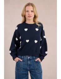 Pull à cœur en relief