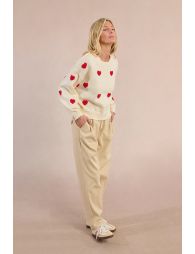 Jerseyde manga larga estampado corazones