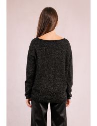 Pull col V, maille irisée
