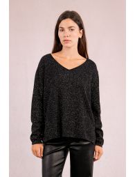 Pull col V, maille irisée