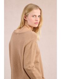 Pull col V, maille irisée