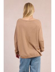 V-neck sweater, iridescent knit