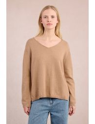 Pull col V, maille irisée