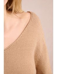 Pull col V, maille irisée