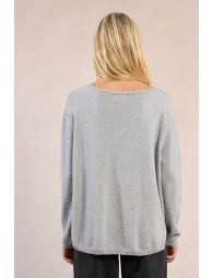 Pull col V, maille irisée