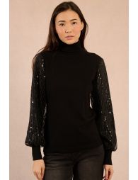 Pull type sweat, manches à sequins