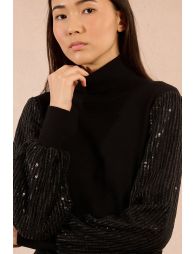 Pull type sweat, manches à sequins