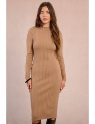 Robe pull côtelée, à nouer