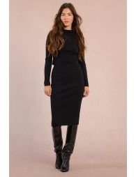 Robe pull côtelée, à nouer