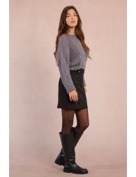 Suede mini skirt