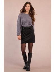 Suede mini skirt