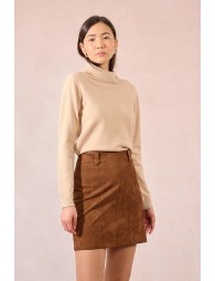 Suede mini skirt