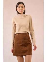 Suede mini skirt