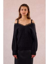 Pull en maille, épaules dégagées
